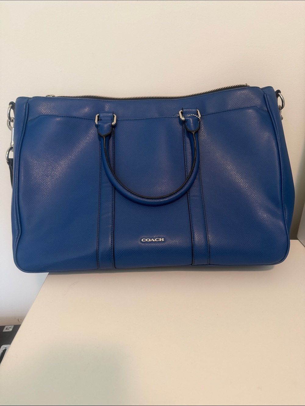 Coach Blue Leather Work Bag - Coach